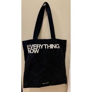 Saint Laurent Black Cotton Tote Bag Everything Now